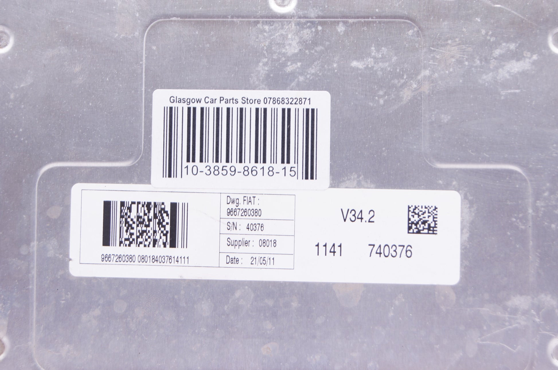 ECU ENGINE FIAT FIORINO 9667260380 VALEO V34.2 - Glasgow Car Parts Store