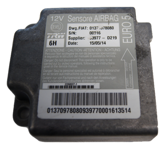 Fits Fiat Ducato Peugeot Boxer Citroen Relay Airbag Control Unit 01370978080 - Glasgow Car Parts Store