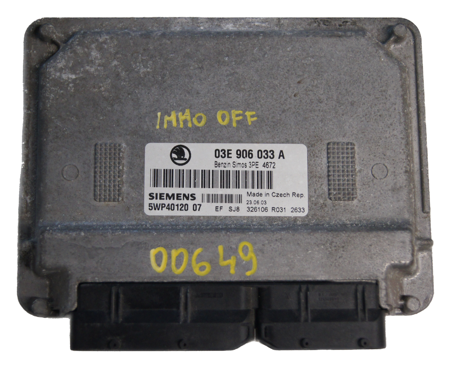 Engine control unit 03E906033A 5WP40120 SKODA FABIA 1.2 immo off - Glasgow Car Parts Store