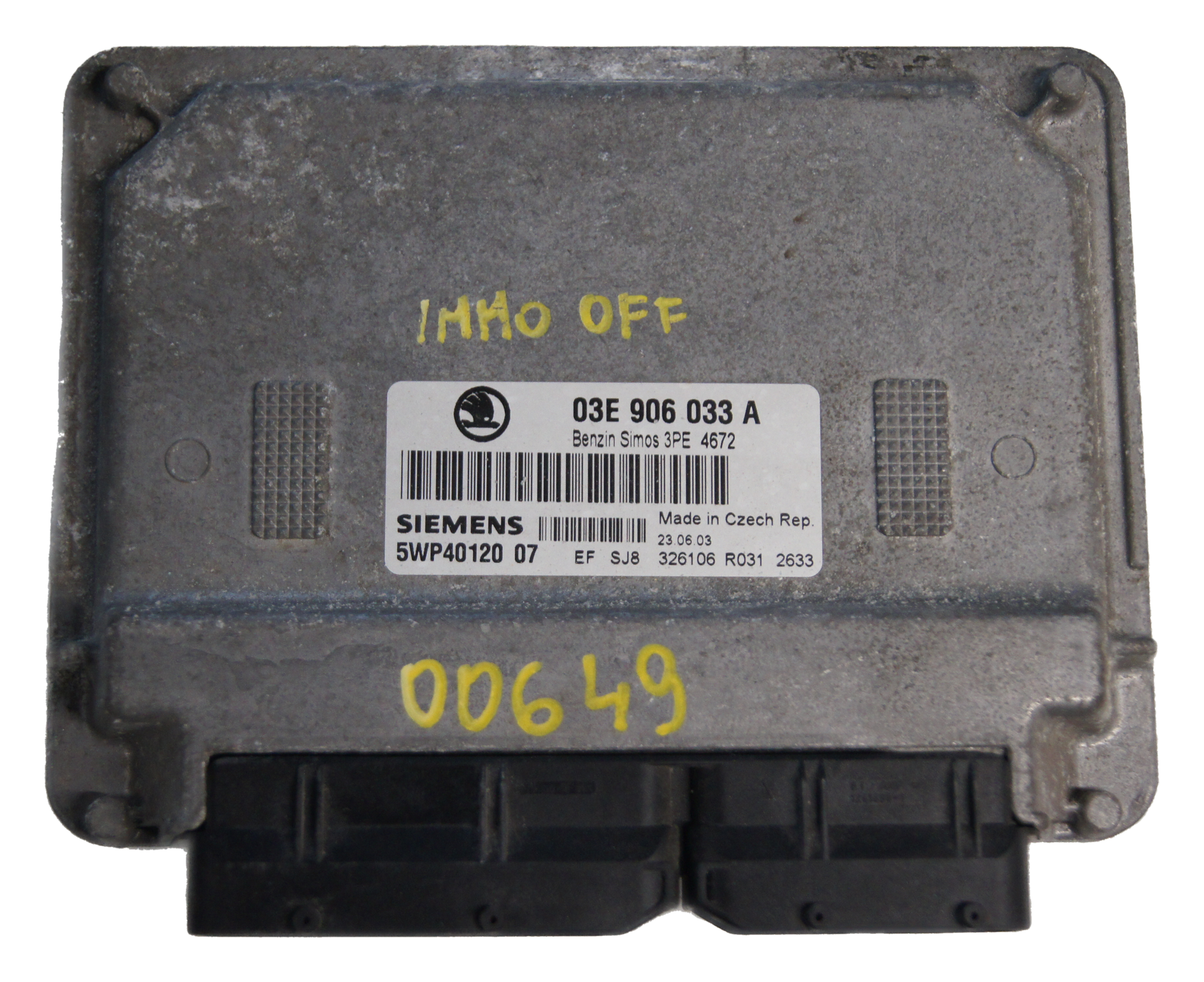 Engine control unit 03E906033A 5WP40120 SKODA FABIA 1.2 immo off - Glasgow Car Parts Store