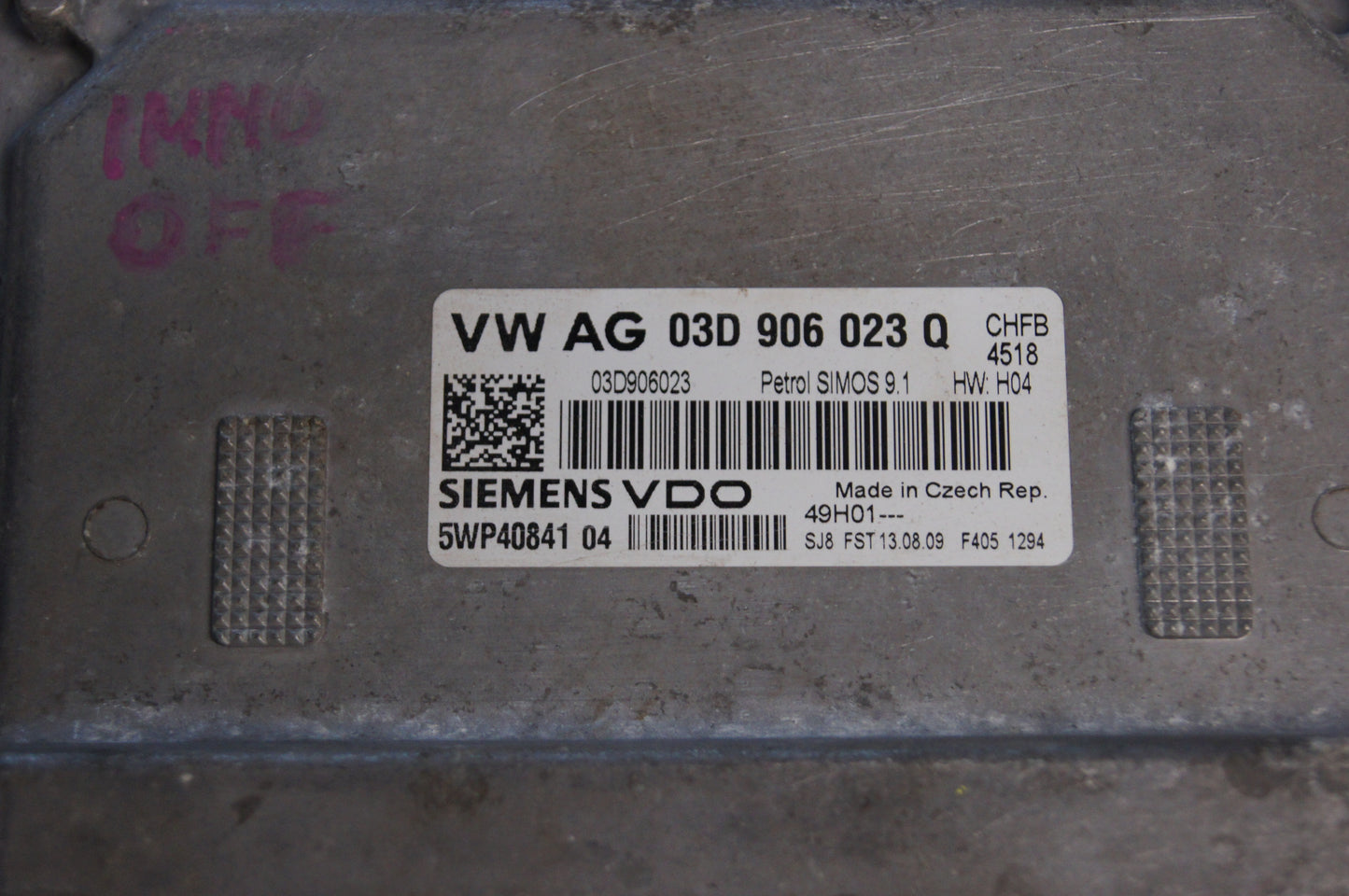 VW Audi Seat Skoda Engine control unit 03D906023Q  5WP40841 immo off. - Glasgow Car Parts Store