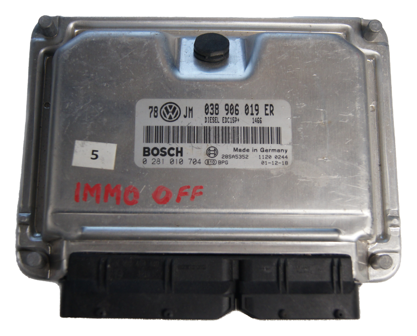 VW  ECU 038906019ER  0281010704 Plug &Play Immo off. - Glasgow Car Parts Store