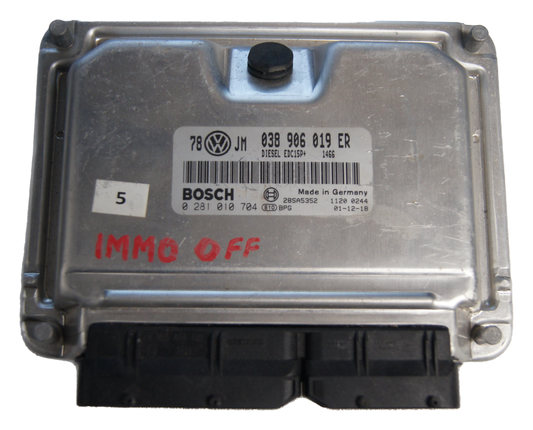 VW  ECU 038906019ER  0281010704 Plug &Play Immo off. - Glasgow Car Parts Store