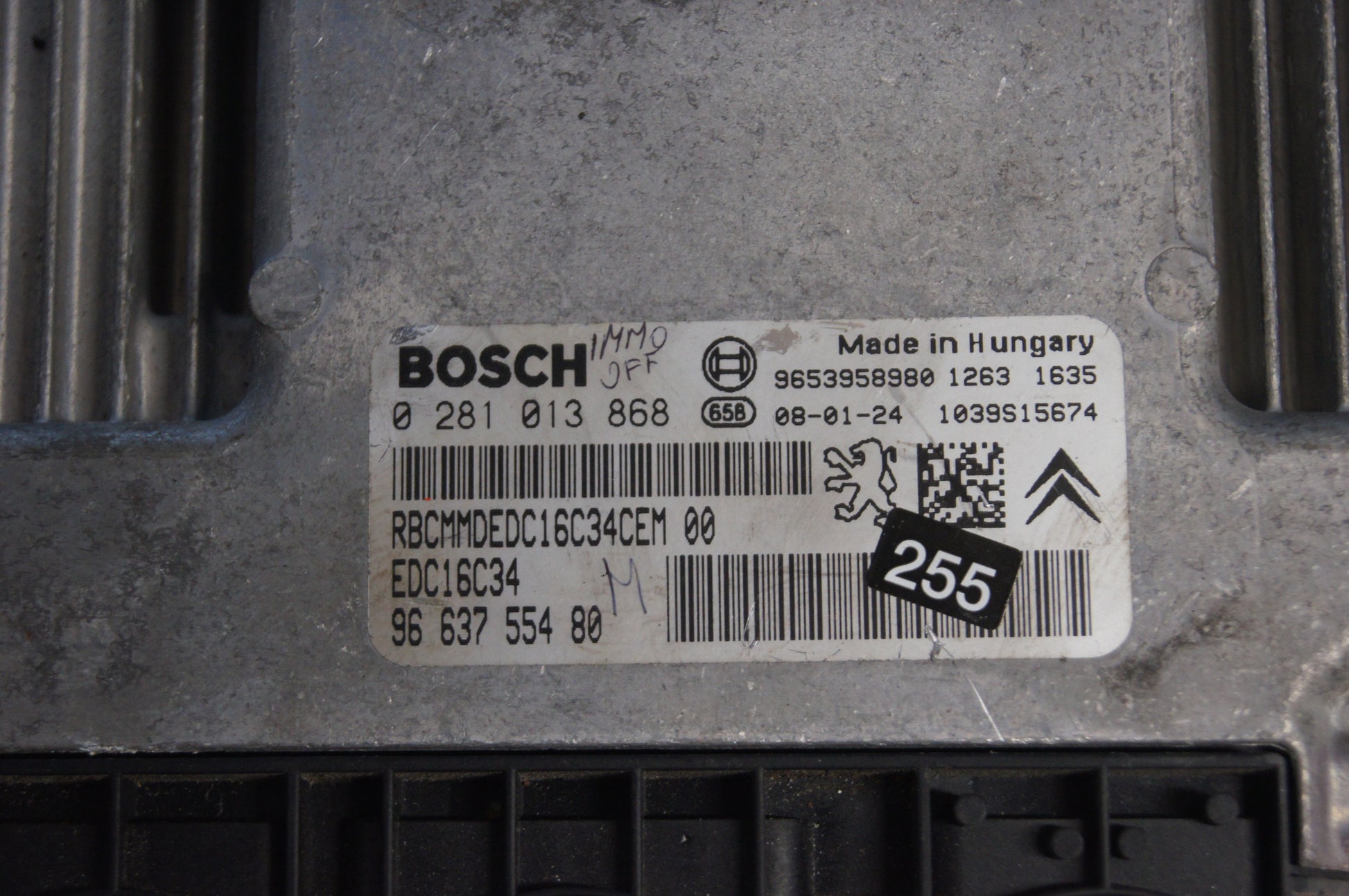 Peugeot Citroen ENGINE ECU 0281013868 9663755480 IMMO OFF - Glasgow Car Parts Store