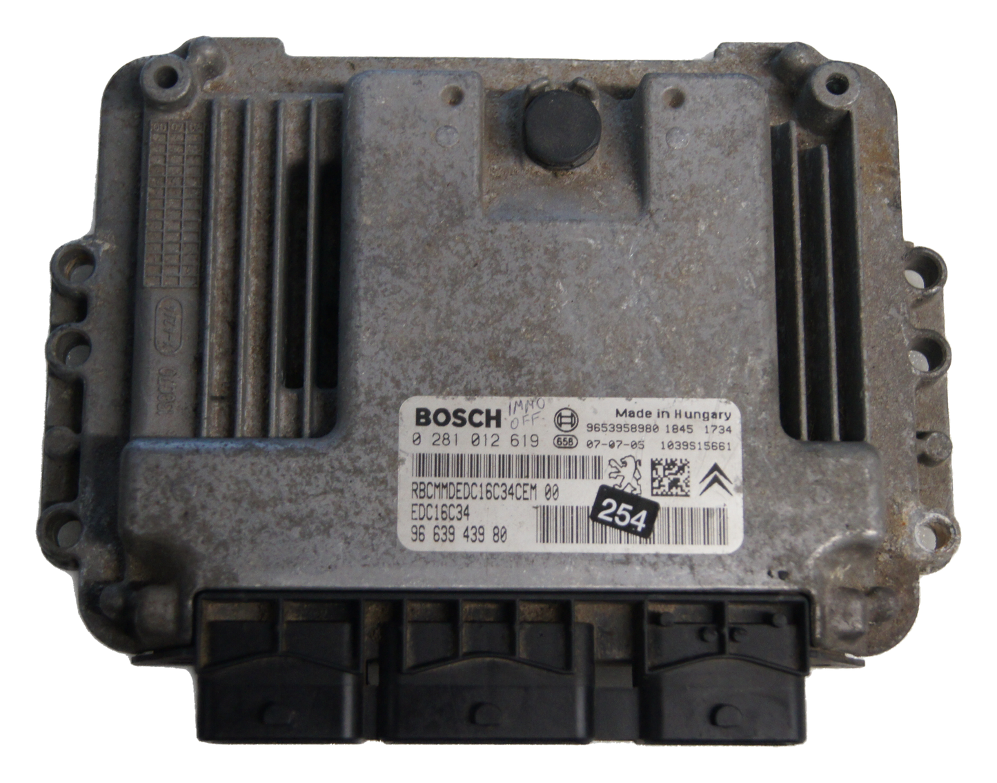 Peugeot  Citroen ECU EDC16C34 0281012619  9663943980 Plug & Play Immo Off - Glasgow Car Parts Store
