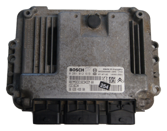 Peugeot  Citroen ECU EDC16C34 0281012619  9663943980 Plug & Play Immo Off - Glasgow Car Parts Store