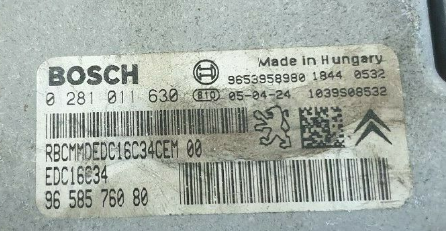 PEUGEOT CITROEN EDC16C34 ENGINE ECU 0281011630 FILE IMMO OFF.