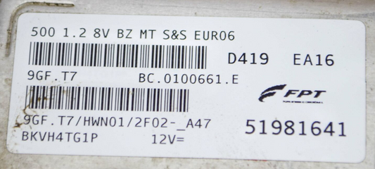 FIAT 500 Engine Control Unit ECU 51981641 Petrol. EEPROM VIRGIN FILE. - Glasgow Car Parts Store