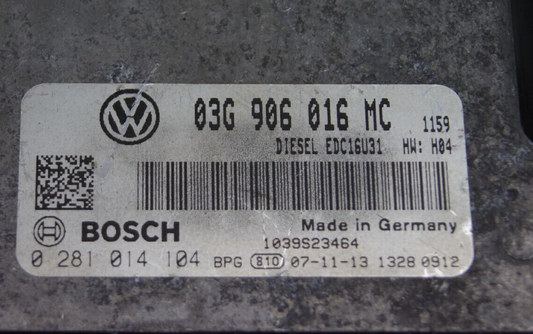 VW SKODA  ECU 0281014104 03G906016MC FILE ECU - Glasgow Car Parts Store
