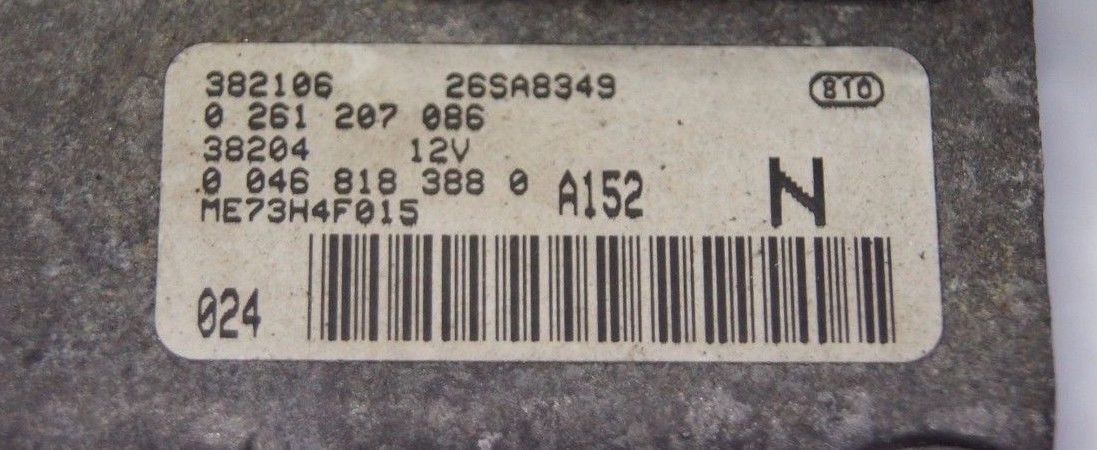 FIAT PUNTO STILO  ENGINE CONTROL UNIT ECU 0261207086 - Glasgow Car Parts Store