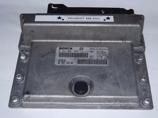 Peugeot 406 1.9 td ECU 9624519580 BOSCH 0281001262. - Glasgow Car Parts Store