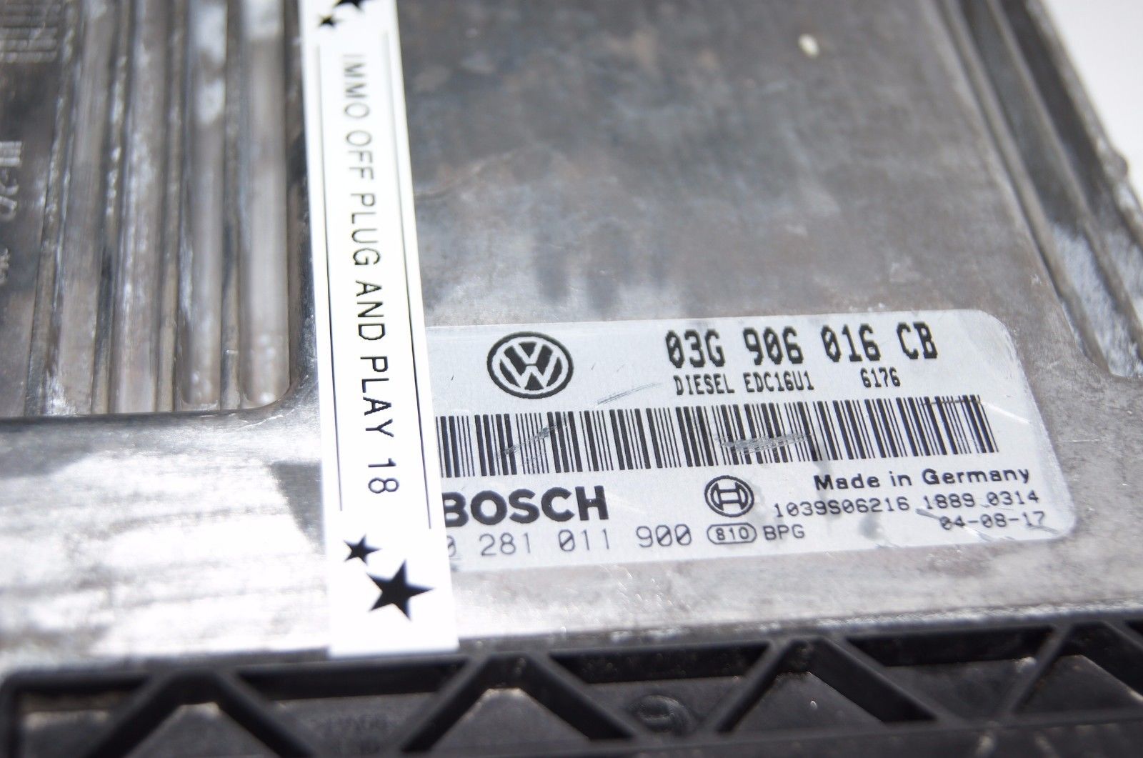 VW GOLF MK5 1.9 TDI  ECU PLUG & PLAY. IMMO OFF . 03G906016 CB 0281011900 - Glasgow Car Parts Store