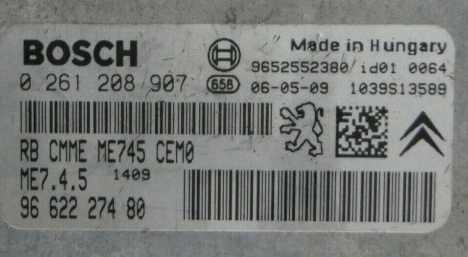 Citroen Peugot ECU 0261208907 9662227480 VIRGIN ECU + PIN - Glasgow Car Parts Store