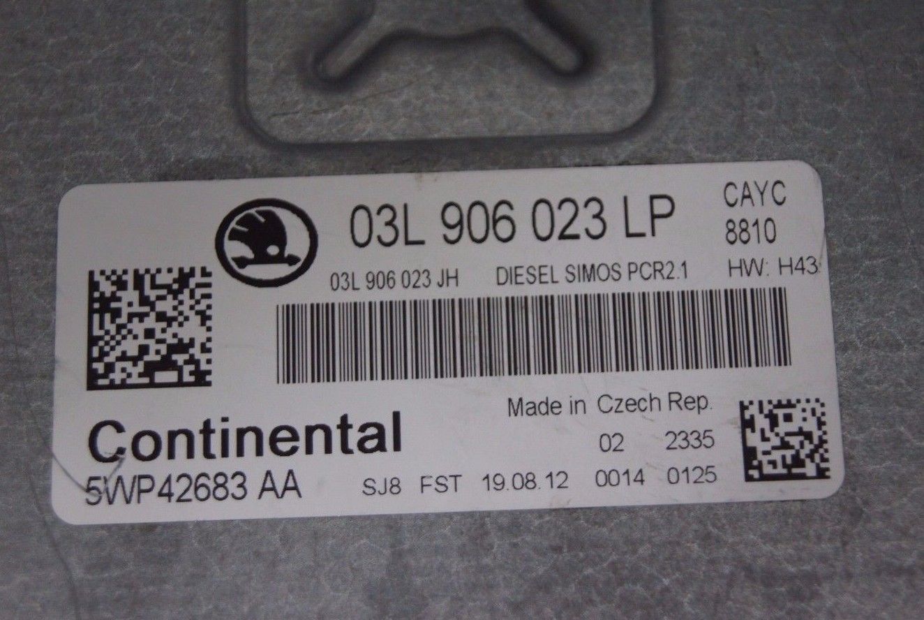 SKODA VOLKSWAGEN 1.6 TDI (CAYC) ENGINE ECU CONTROL UNIT 03L906023LP - Glasgow Car Parts Store