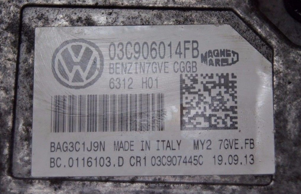VW ,SKODA 2012-2016 1.4 PETROL CGGB ENGINE CONTROL UNIT ECU 03C906014FB - Glasgow Car Parts Store
