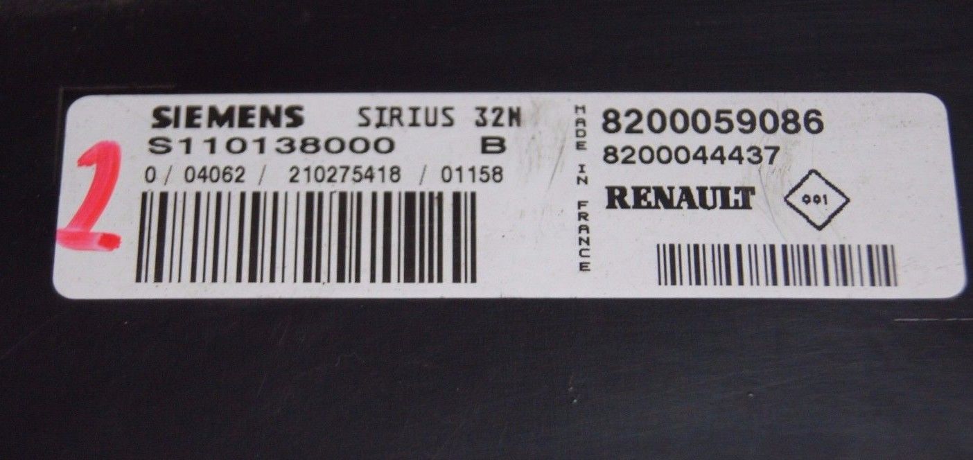 Renault  SIRIUS32N ECU S110138000 B 8200059086 8200044437 - Glasgow Car Parts Store