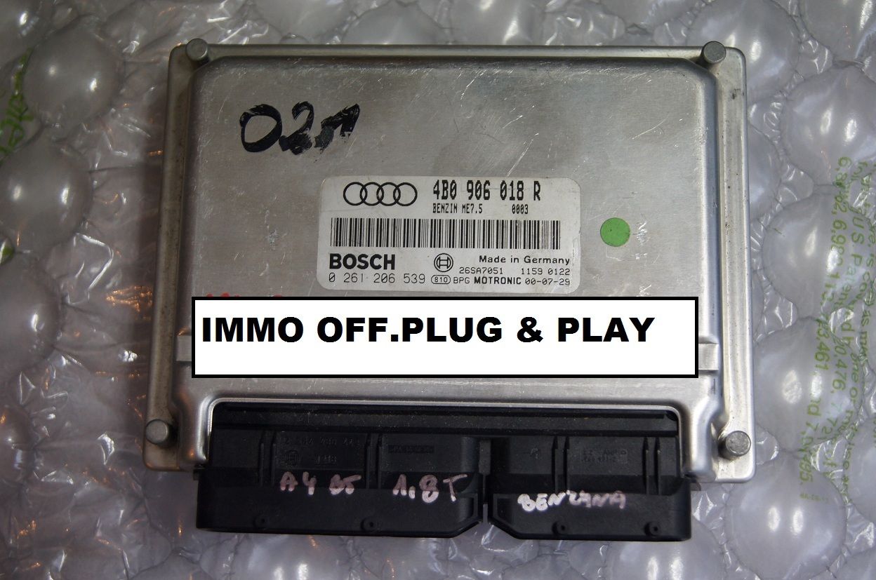 Audi A6 C5 1.8T AWT Engine Controller ECU 4B0906018R .IMMO OFF. PLUG & PLAY - Glasgow Car Parts Store
