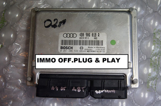 Audi A6 C5 1.8T AWT Engine Controller ECU 4B0906018R .IMMO OFF. PLUG & PLAY - Glasgow Car Parts Store