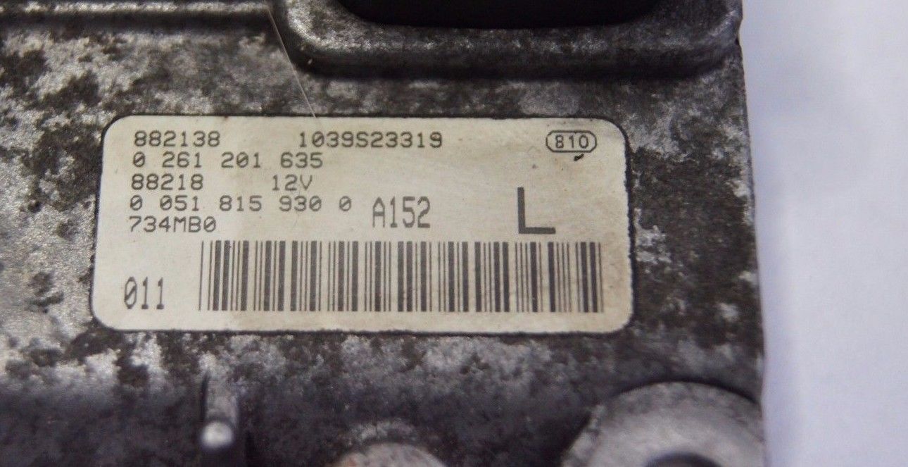 FIAT BRAVO 07-14 ECU 1.4 16V PETROL 0261201635 051815930 - Glasgow Car Parts Store