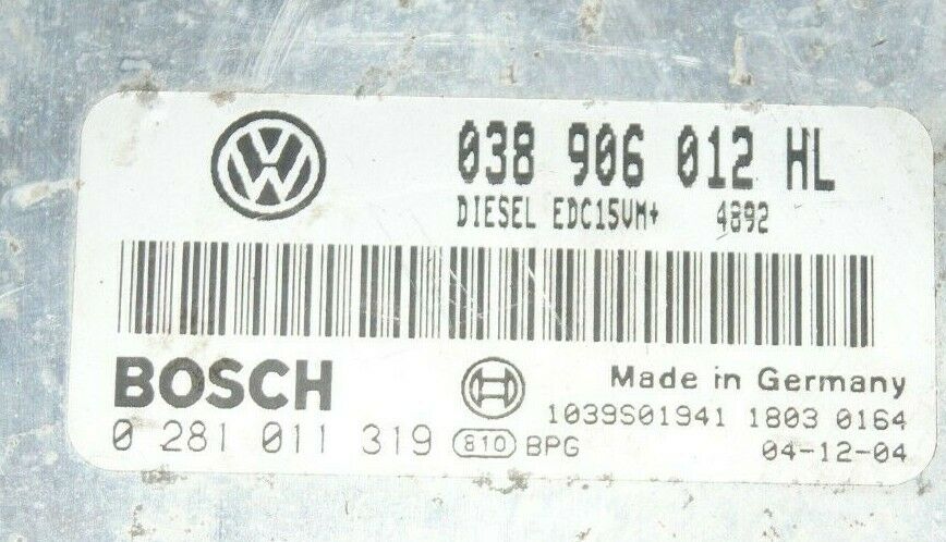 VW 1.9 ECU 038906012 HL 0281011319 PLUG & PLAY IMMO OFF - Glasgow Car Parts Store