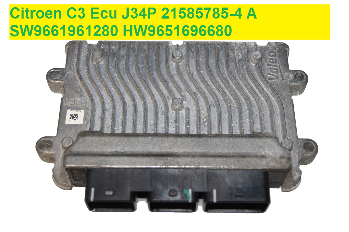 Citroen C3 ECU J34P 21585785-4 A SW9661961280 HW9651696680 - Glasgow Car Parts Store