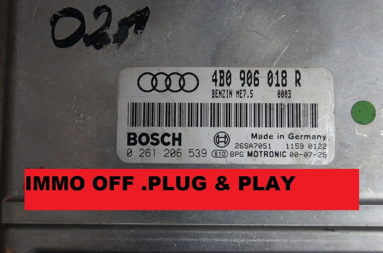 Audi A6 C5 1.8T AWT Engine Controller ECU 4B0906018R .IMMO OFF. PLUG & PLAY - Glasgow Car Parts Store