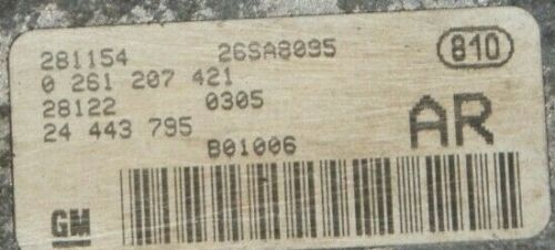 Vauxhall Corsa 1.0 16v Z10XE Engine Control Unit ECU 0261207421 24443795 AR RESET - Glasgow Car Parts Store
