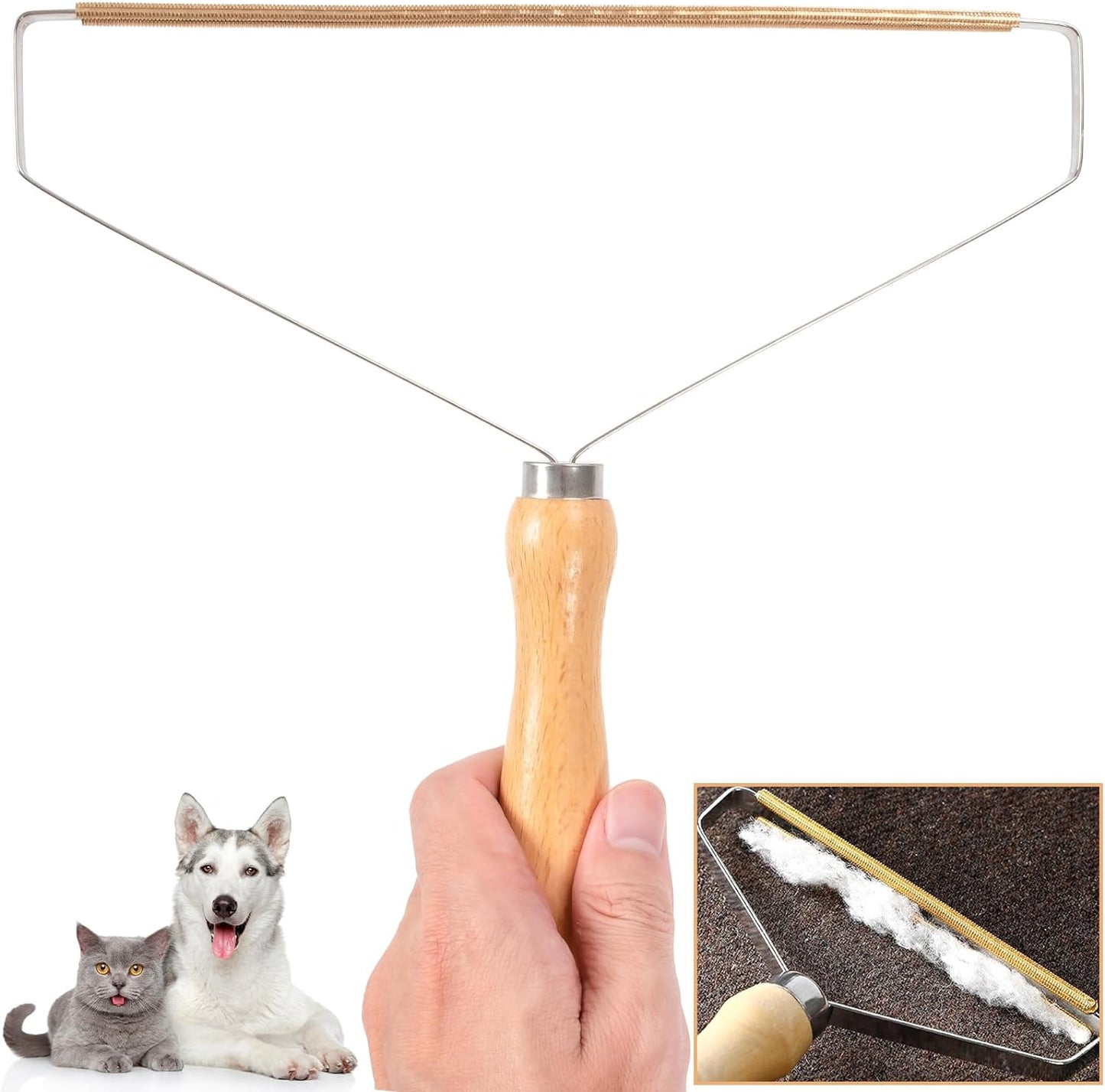 9 X 10 Inch Large Carpet Rake, Dog Cat Pet Hair Remover, Reusable Scraper Tool