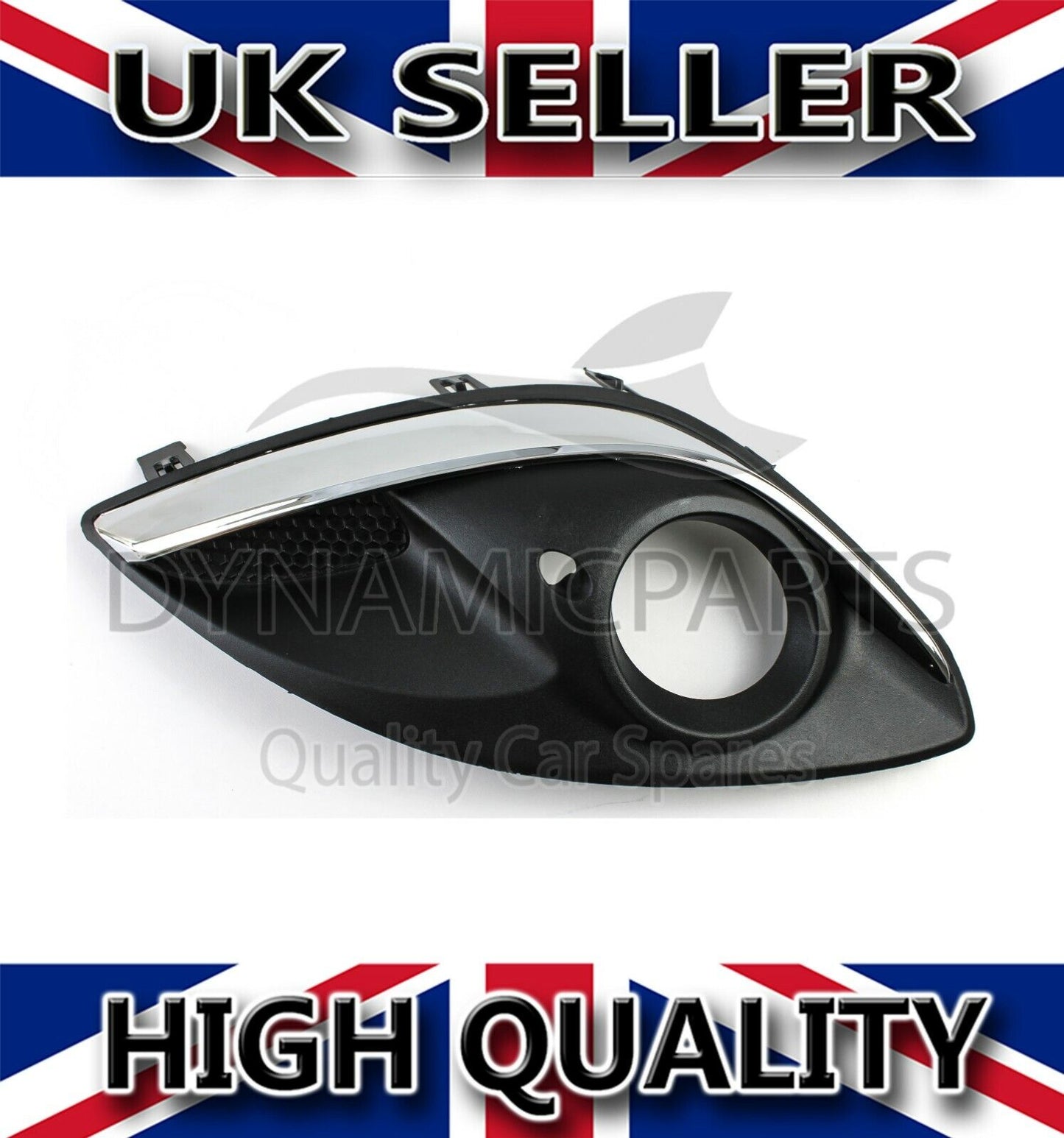 FOR VAUXHALL CORSA D FRONT BUMPER FOG LIGHT GRILL with CHROME COVER LEFT NS