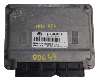 Engine control unit 03E906033A 5WP40120 SKODA FABIA 1.2 immo off