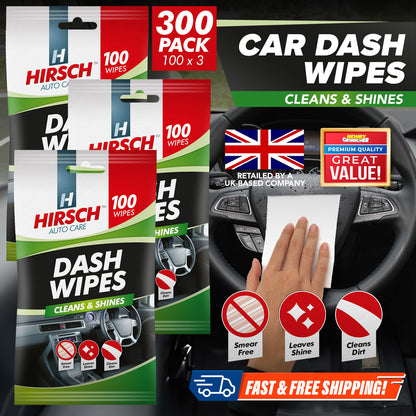 300Pk Car Dash Wipes New Scent Gloss Interior Dashboard Streak Free Cleaning