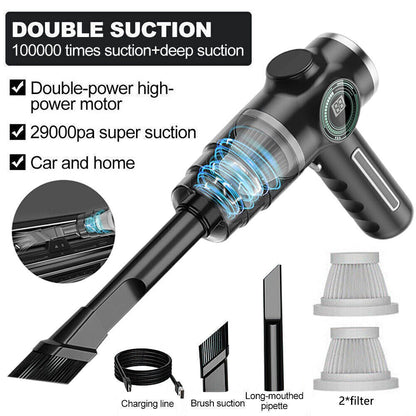 29000Pa Powerful Car Vacuum Cleaner Wet/Dry Cordless Strong Suction Handheld UK