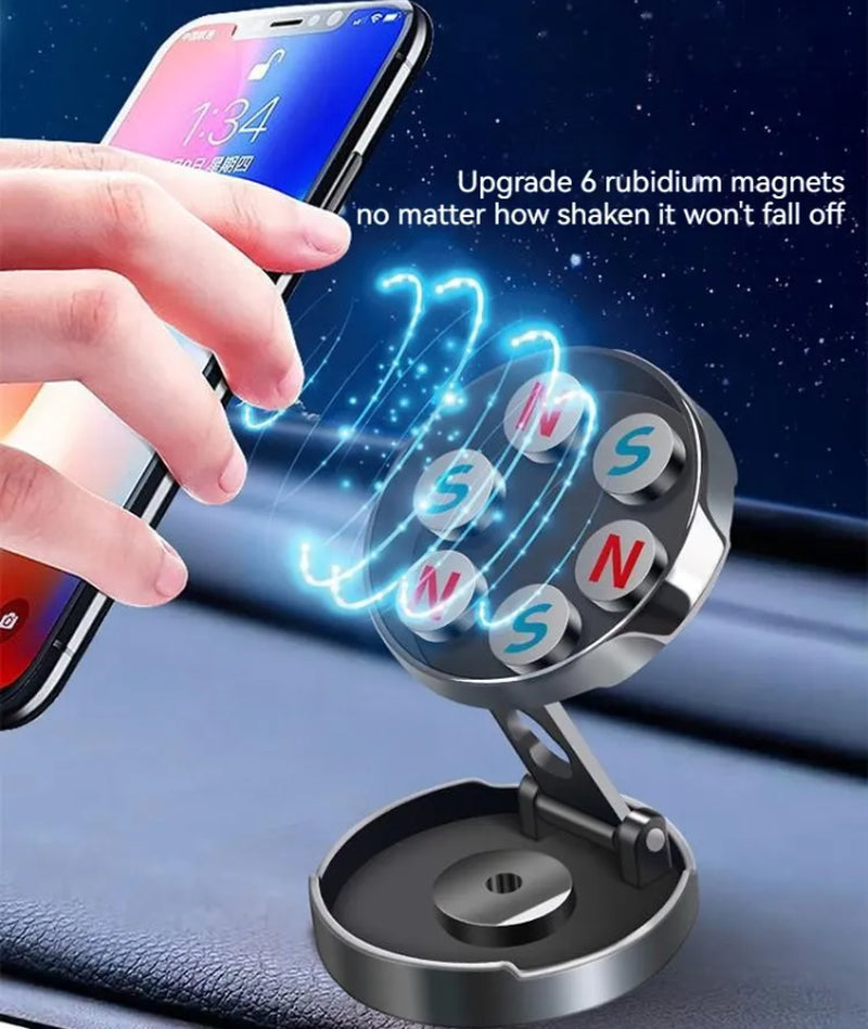 Car Strong Magnetic Folding Phone Holder Dashboard Windscreen Mount 720°