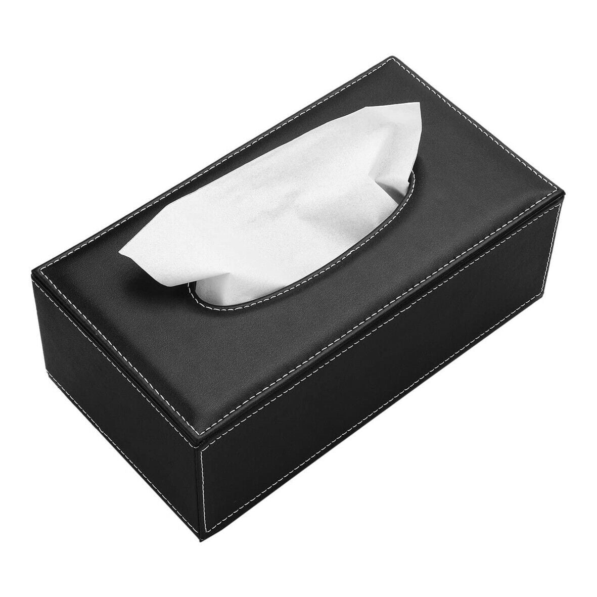 PU Leather Tissue Box Napkin Holder Pumping Paper Case for Home Office and Car