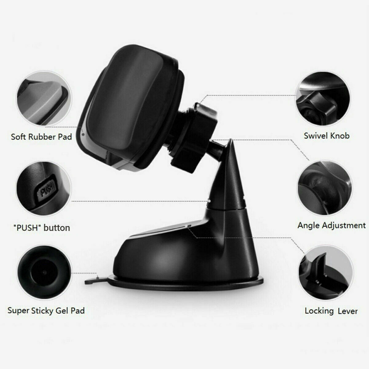 360 in Car Mobile Phone Holder Dashboard Suction Home Universal Mount Windscreen