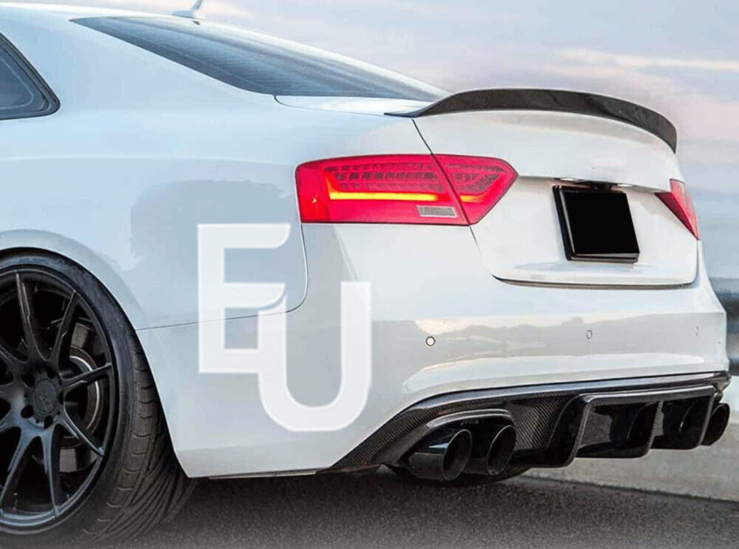 FOR AUDI RS5 LOOK A5 S5 B8 8T COUPE 2 DOOR GLOSS BLACK REAR BOOT SPOILER 07-2016