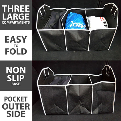 Car Boot Organiser, Shopping Tidy Heavy Duty Collapsible Foldable Storage Bag