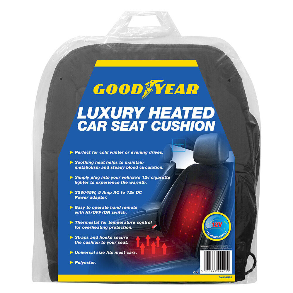 Goodyear Luxury Heated Car Seat Cushion Heater Aftermarket Universal Fit 12V