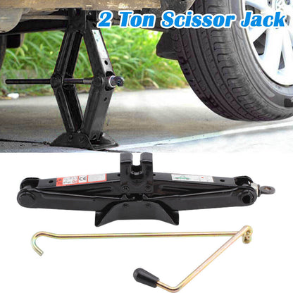 2T Tonne Scissor Jack Lift Wind up for Car Van Garage W/Crank Speed Handle