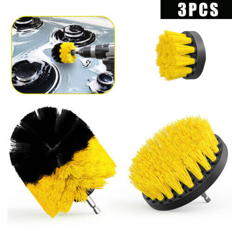 3X Drill Cleaning Brush Set Power Attachment Grout Tile Cleaner Scrub Home Car