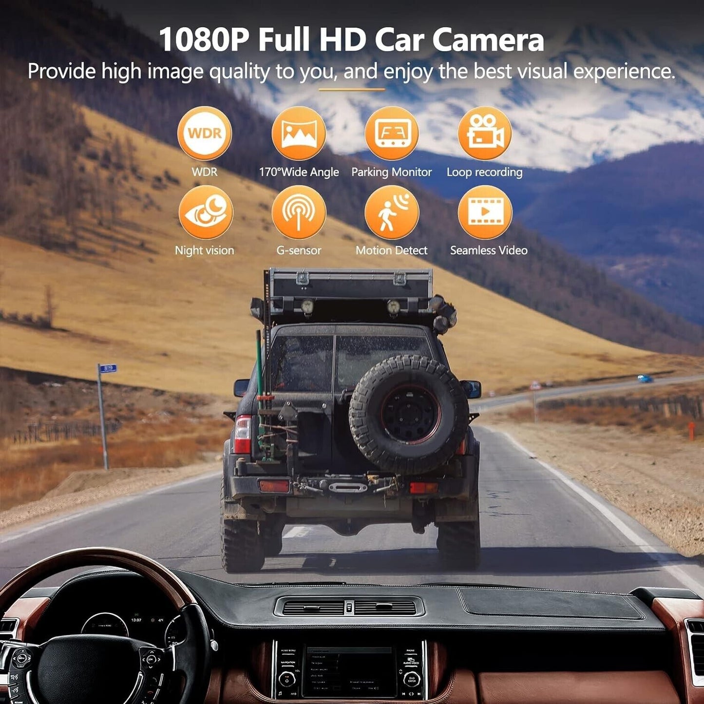 Car Dash Cam Kit Front and Rear Camera Full HD 1080P DVR Recorder Night Vision