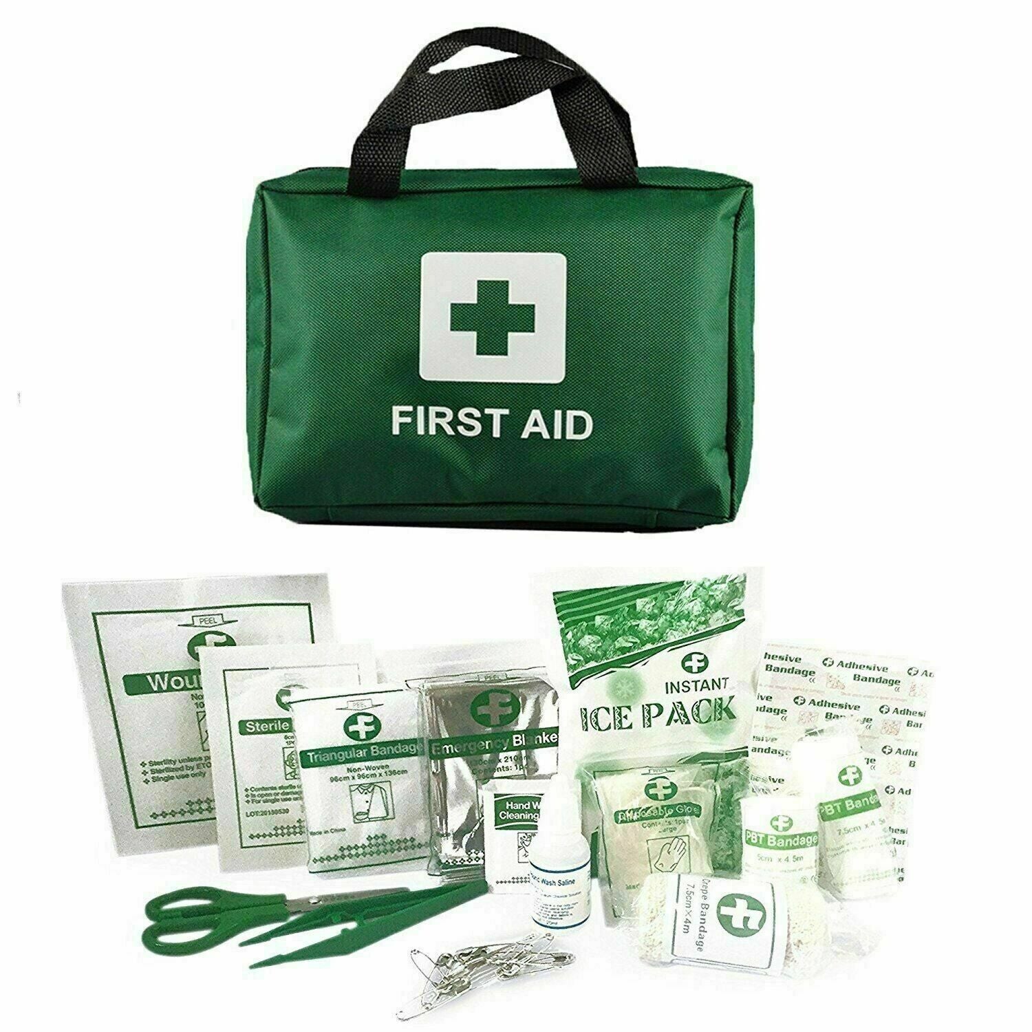 90 PIECE FIRST AID KIT BAG MEDICAL EMERGENCY KIT. TRAVEL HOME CAR TAXI WORKPLACE