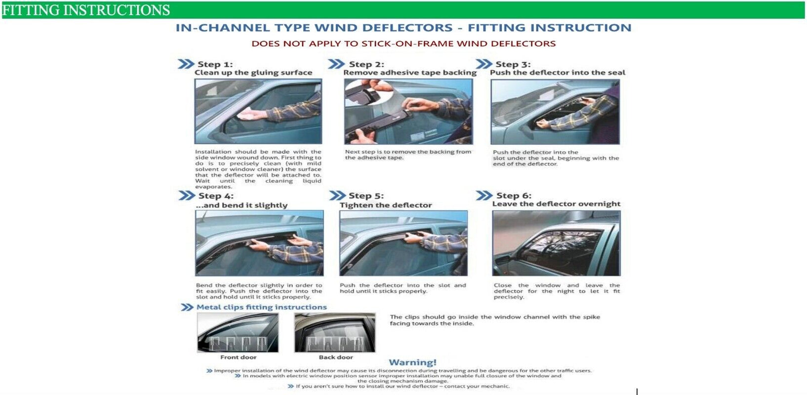 AUDI A3 or S3 5-Door Mk3 SPORTBACK 2013-Onwards 4-Pc Wind Deflectors