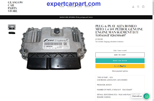 PLUG & PLAY ALFA ROMEO MITO 1.4 16V PETROL GENUINE ENGINE  ECU 5185416