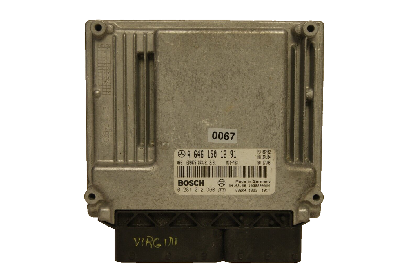 ECU MERCEDES A6461501291 0281012360  PLUG AND PLAY (CLONING OR VIRGIN ).