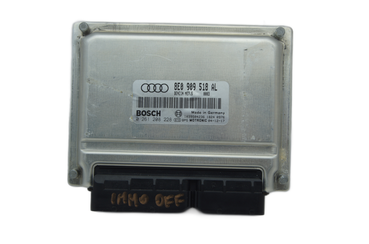 AUDI A4 1.8 TURBO ENGINE CONTROL UNIT 0261208228 8E0909518AL ECU IMMO OFF