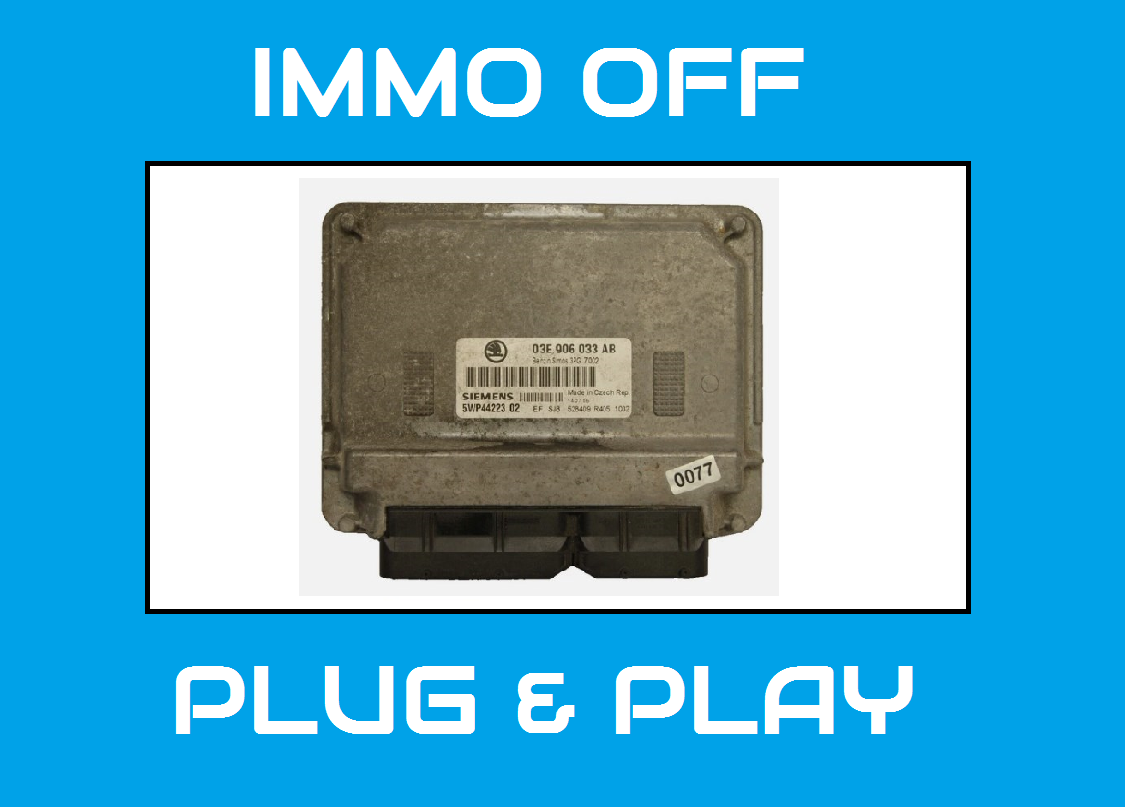 03E906033AB 3PG   ECU Audi VW Skoda Seat   IMMO OFF PLUG & PLAY.