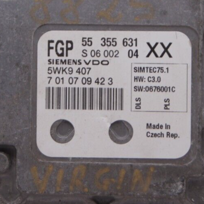 Vauxhall  Vectra C 1.8 Z18XER ECU 55355631 XX 5WK9407 RESET