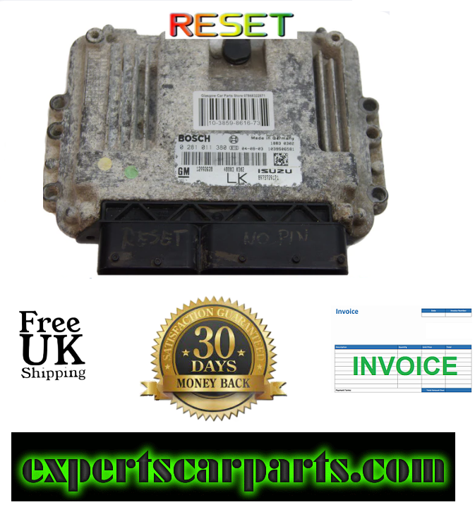 VAUXHALL 1.7 DIESEL ENGINE ECU 0281011380 12992628.RESET VIRGIN