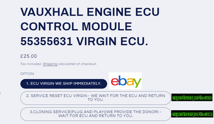 VAUXHALL ENGINE ECU CONTROL MODULE 55355631 VIRGIN (reset) ECU.